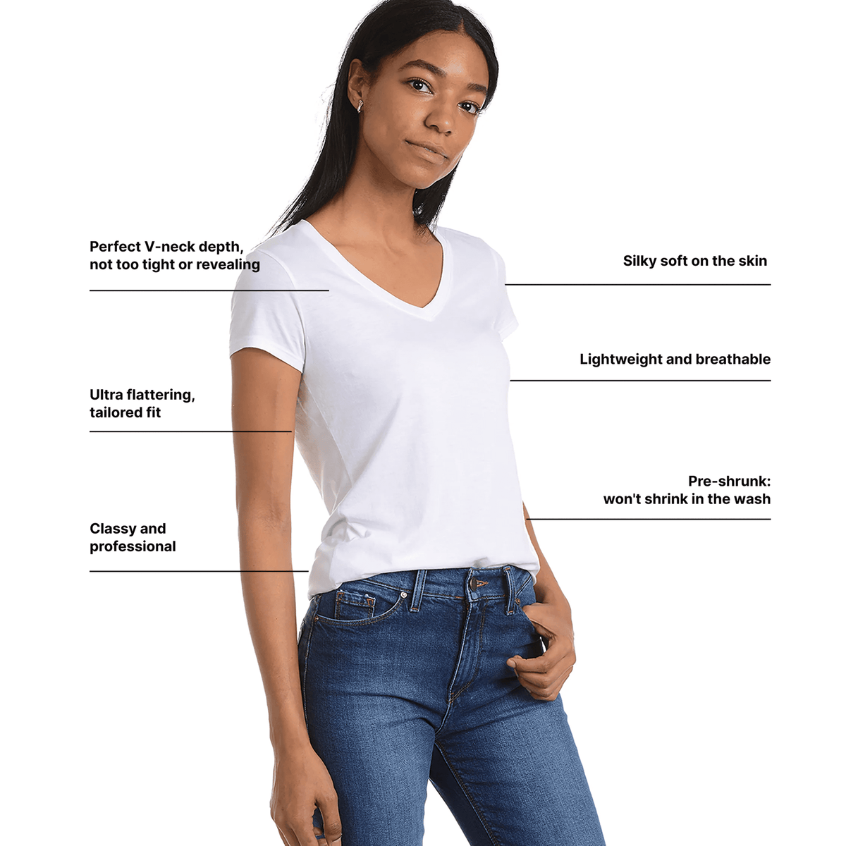 Camiseta Marcy entallada con cuello en V