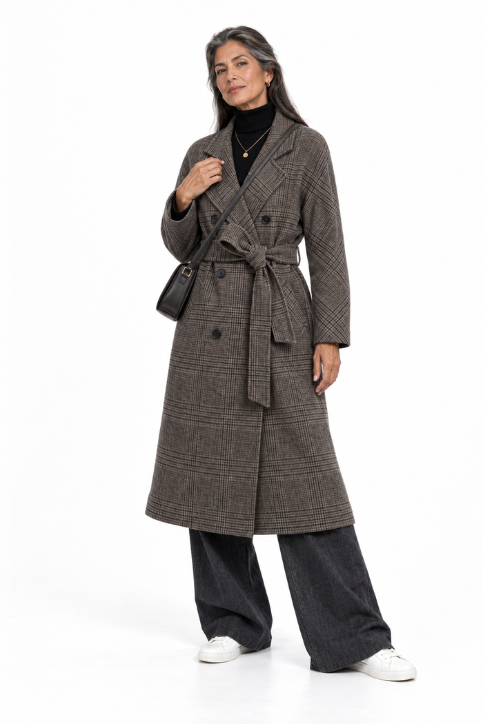 Cappotto lungo a quadri Marie Dominguez