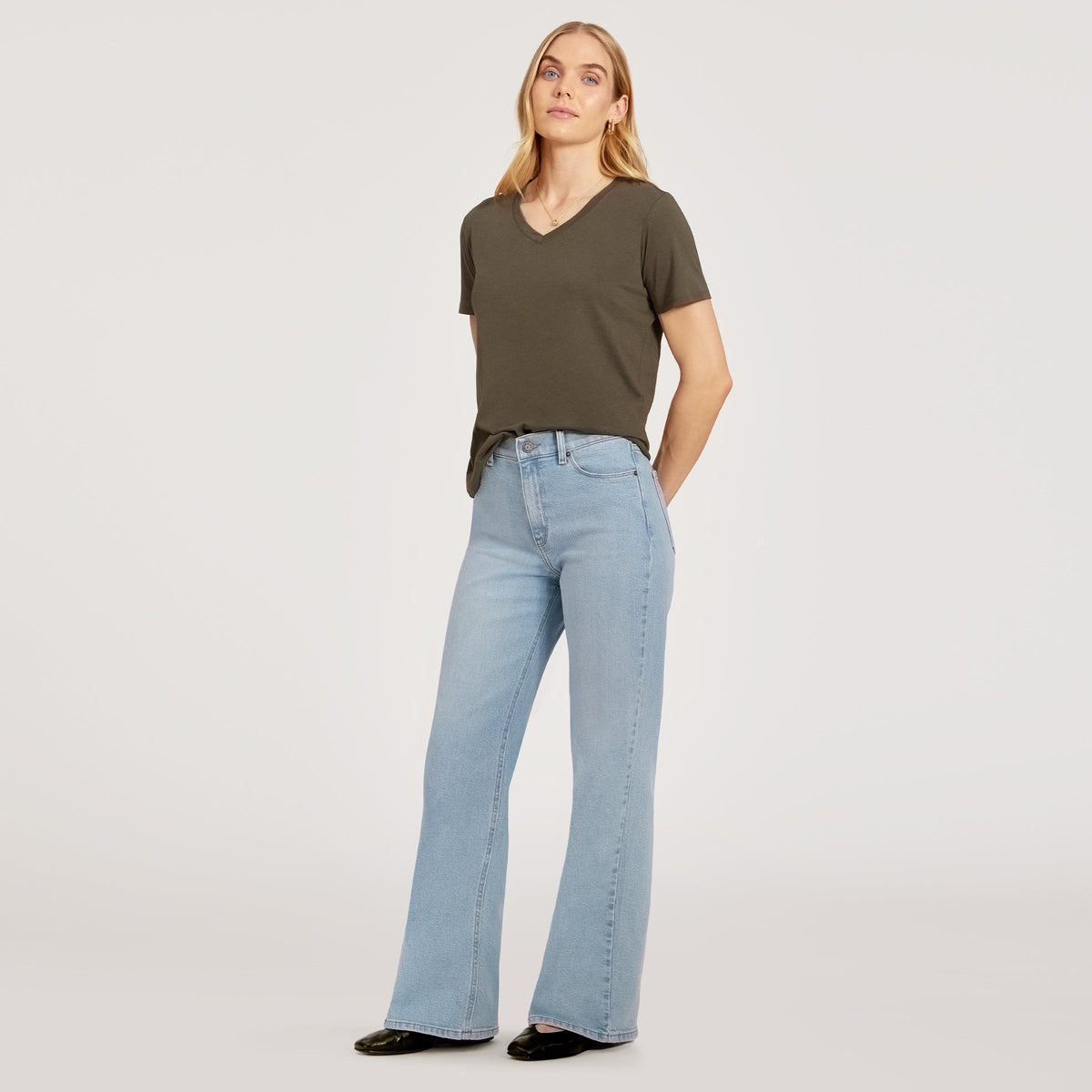 Jeans Hubert de tiro alto y pierna ancha