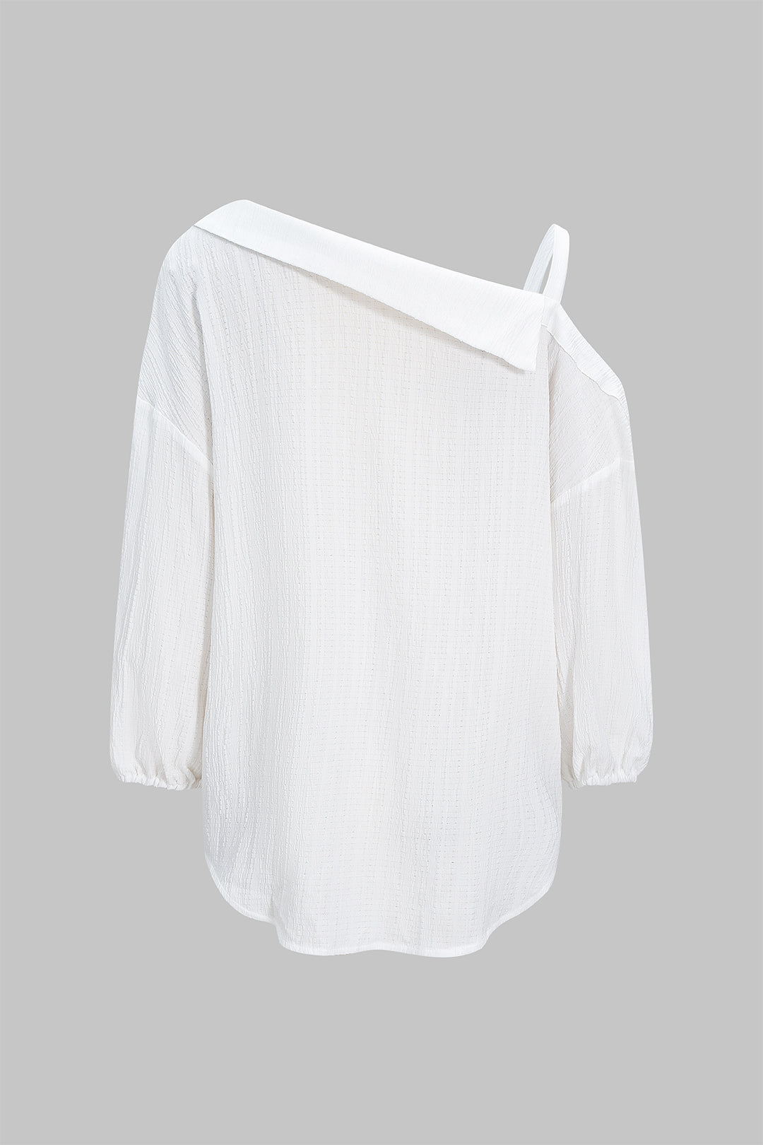 Camisa Asimétrica de Manga Larga con Espalda Descubierta y Botones