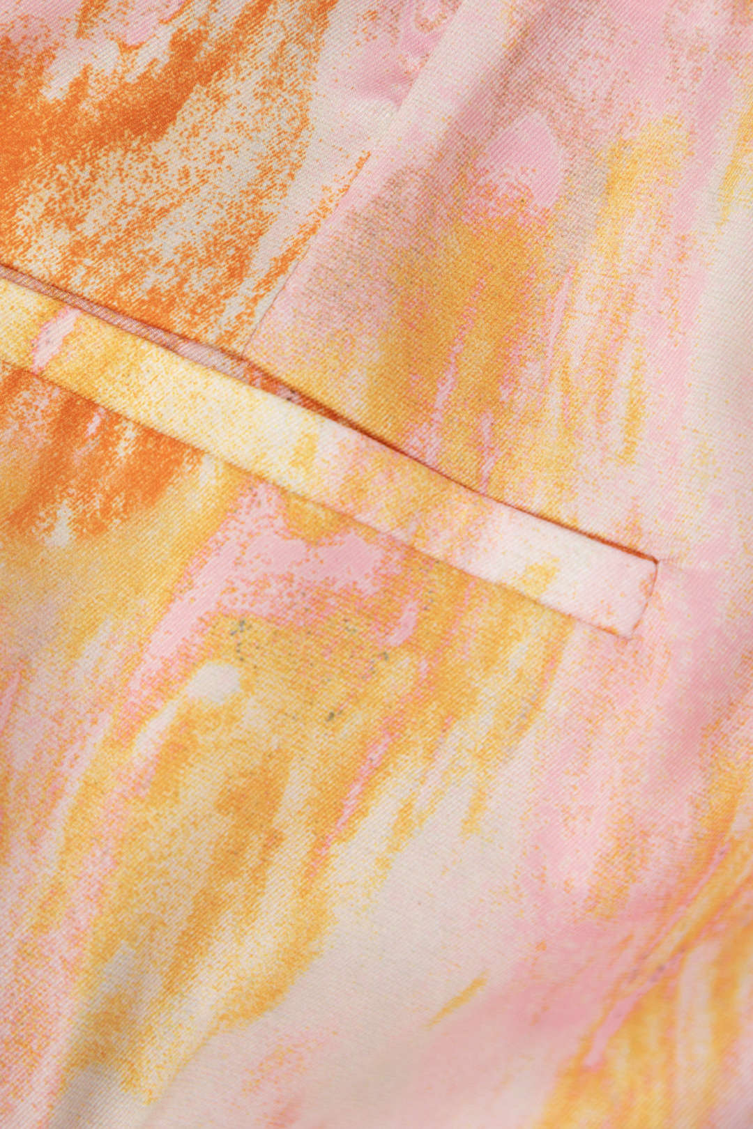 Pantalón Recto Largo de Talle Alto con Estampado de Mármol