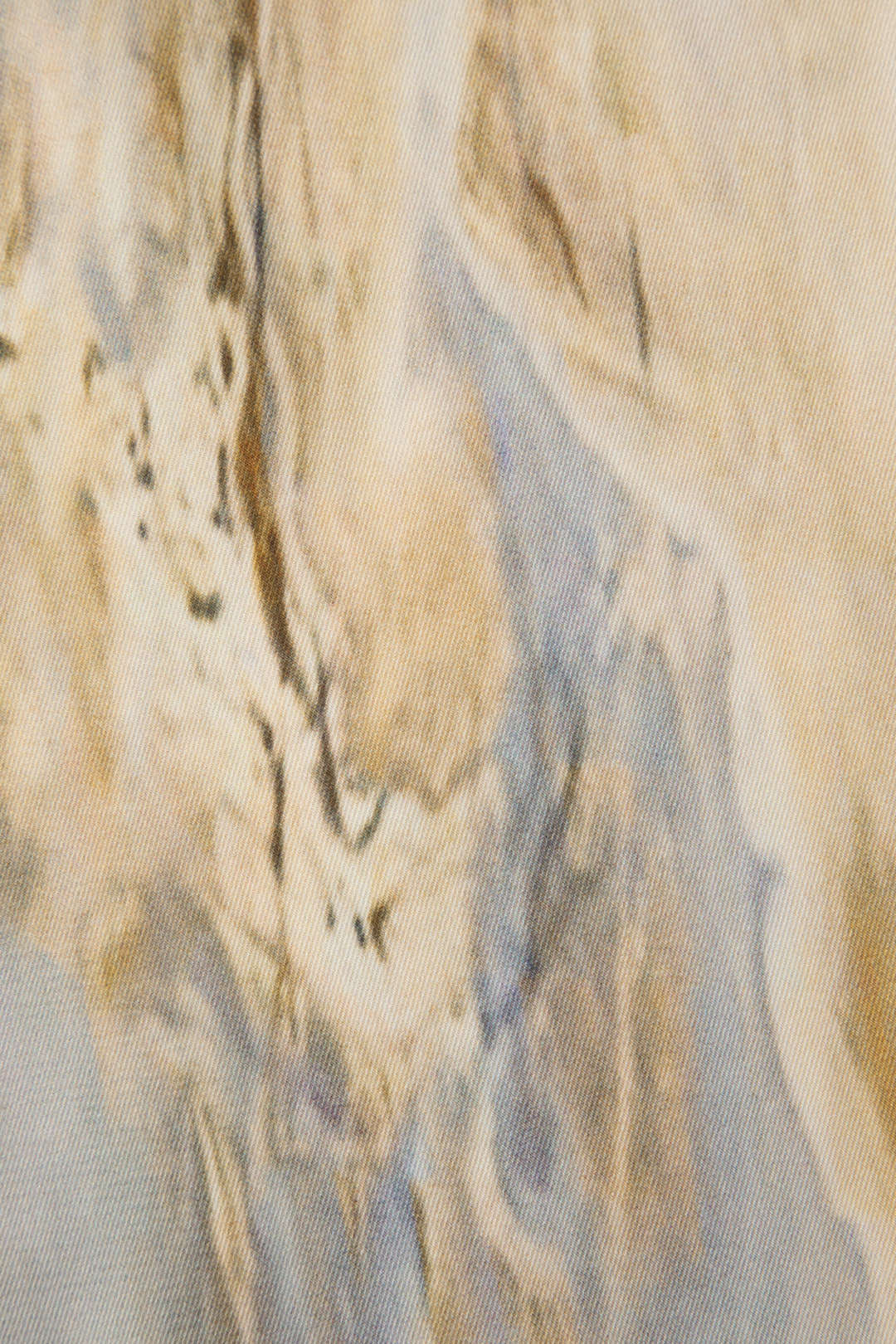 Pantalón Recto Largo de Talle Alto con Estampado de Mármol