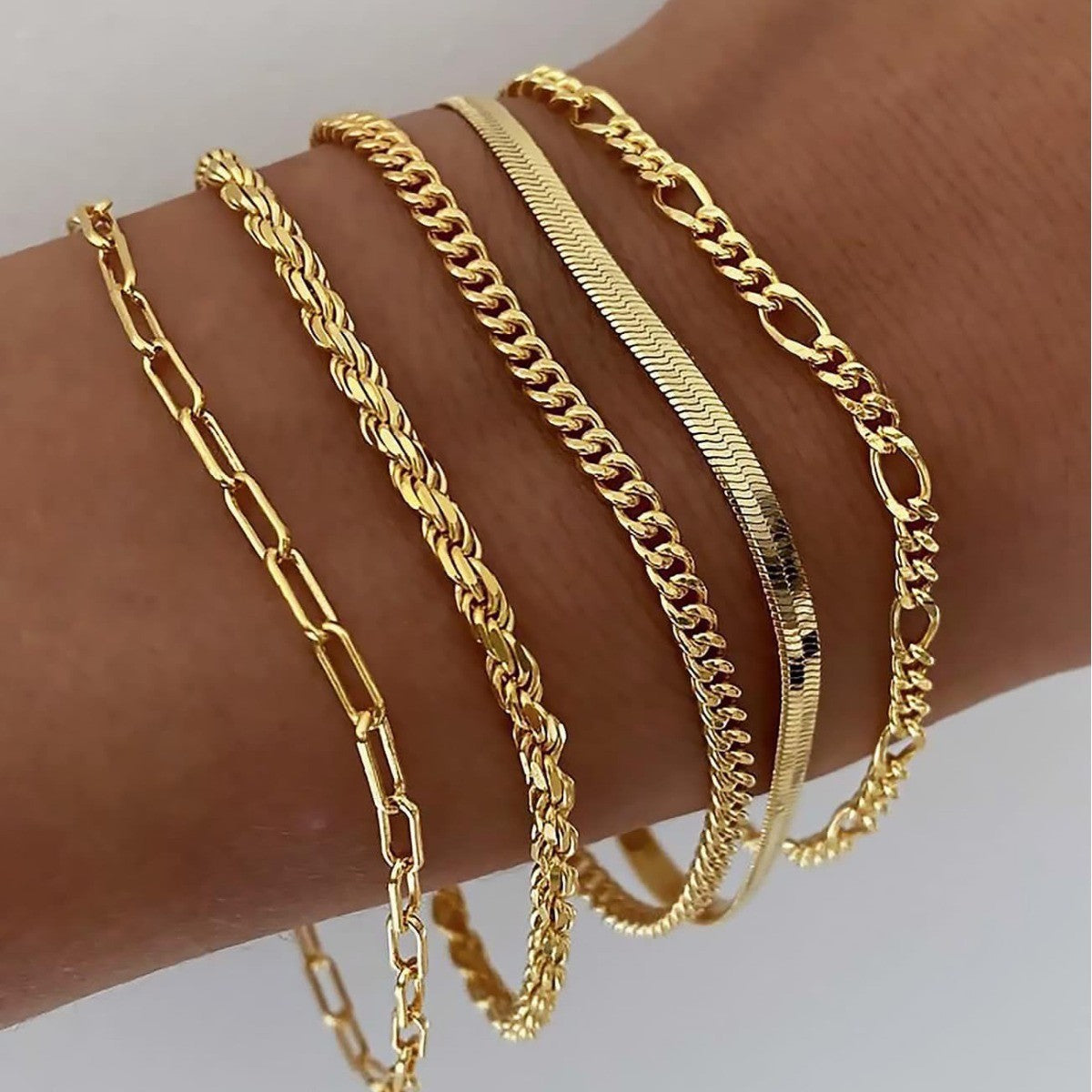 Set di 5 Bracciali Ellis da Donna · Oro, Argento e Oro Rosa