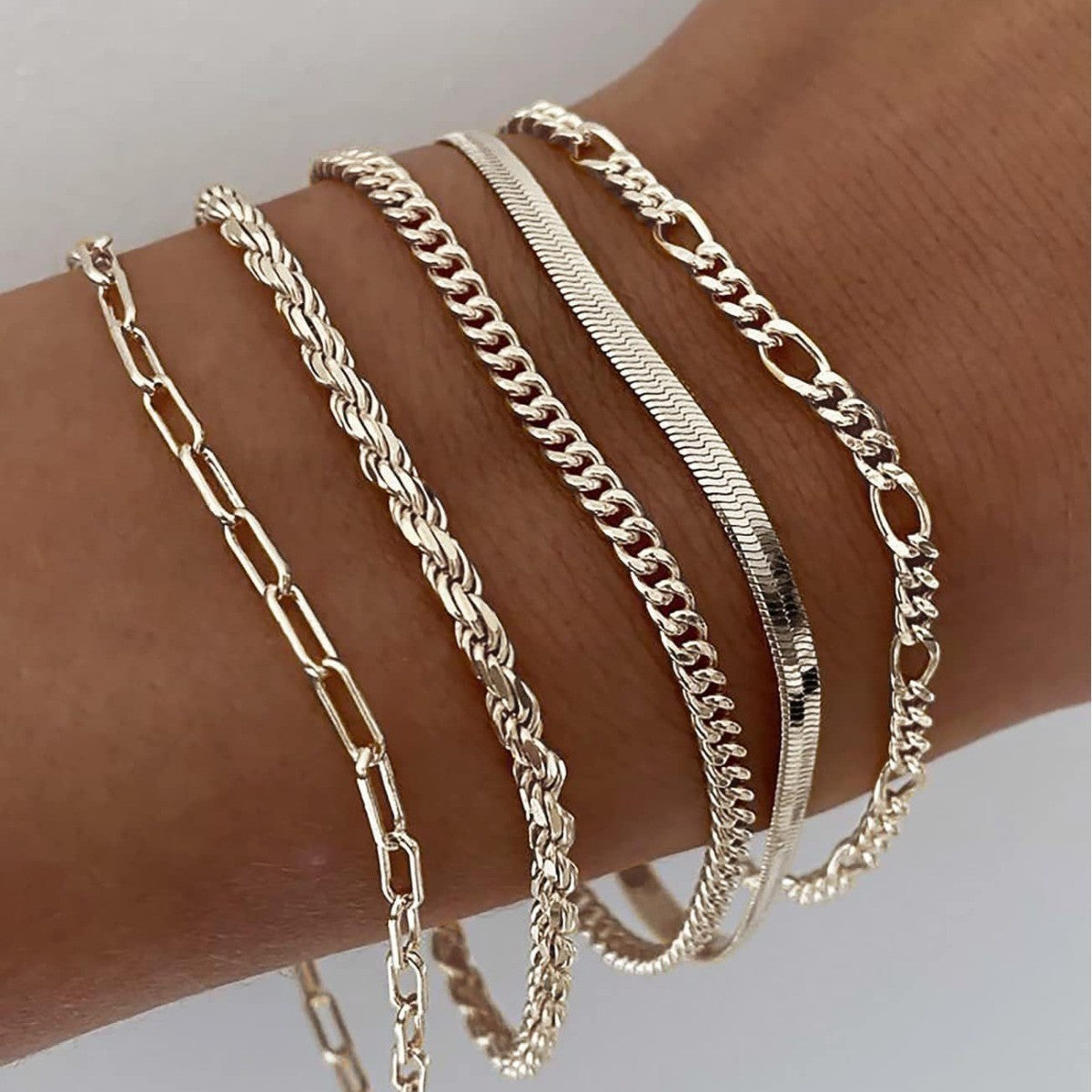 Set di 5 Bracciali Ellis da Donna · Oro, Argento e Oro Rosa