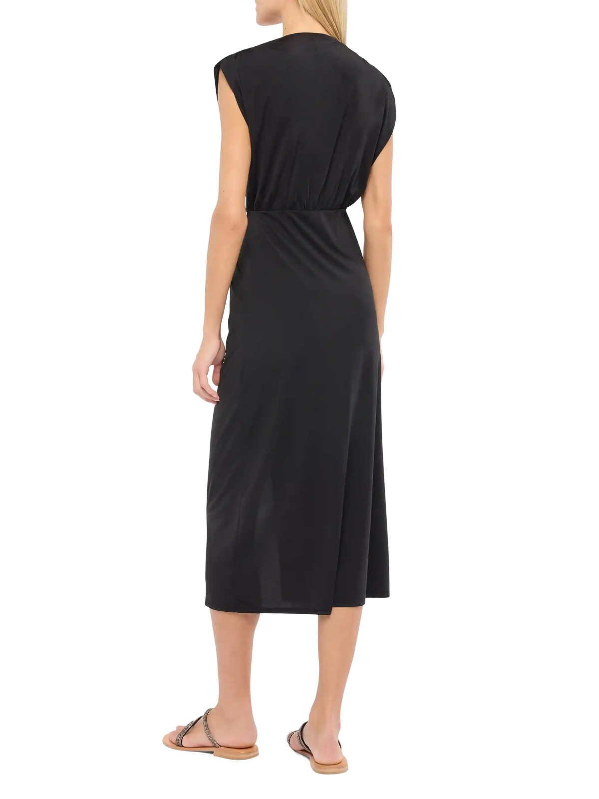 Vestido pareo envolvente Marina negro elegante