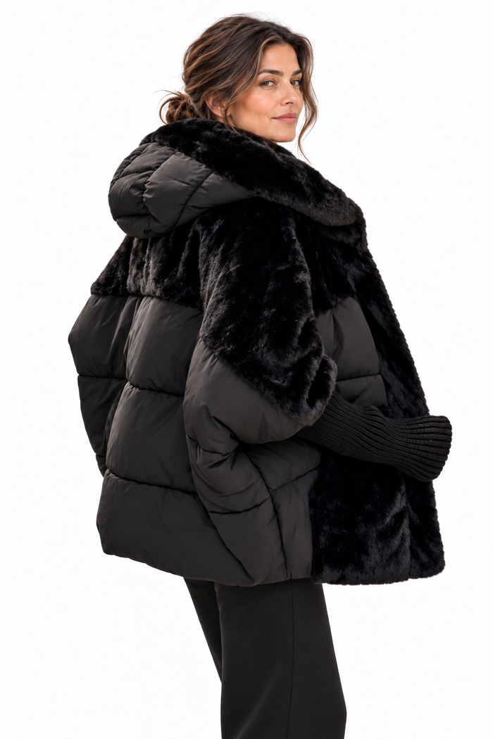 Marie Dominguez – Piumino Oversize con Cappuccio Patchwork
