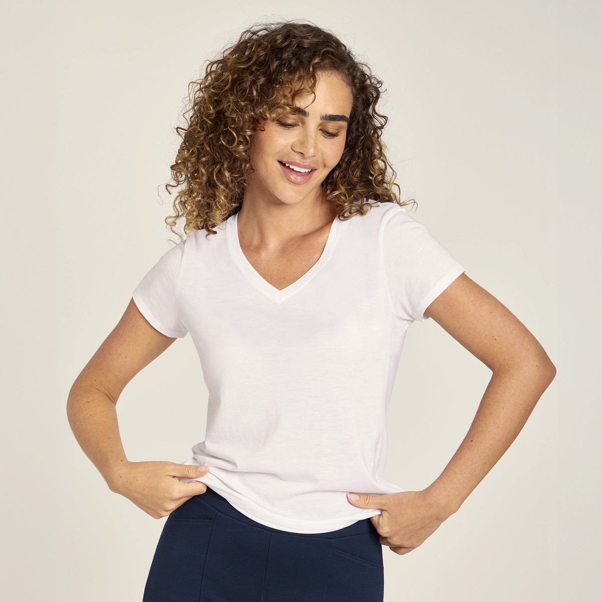 Camiseta Marcy entallada con cuello en V