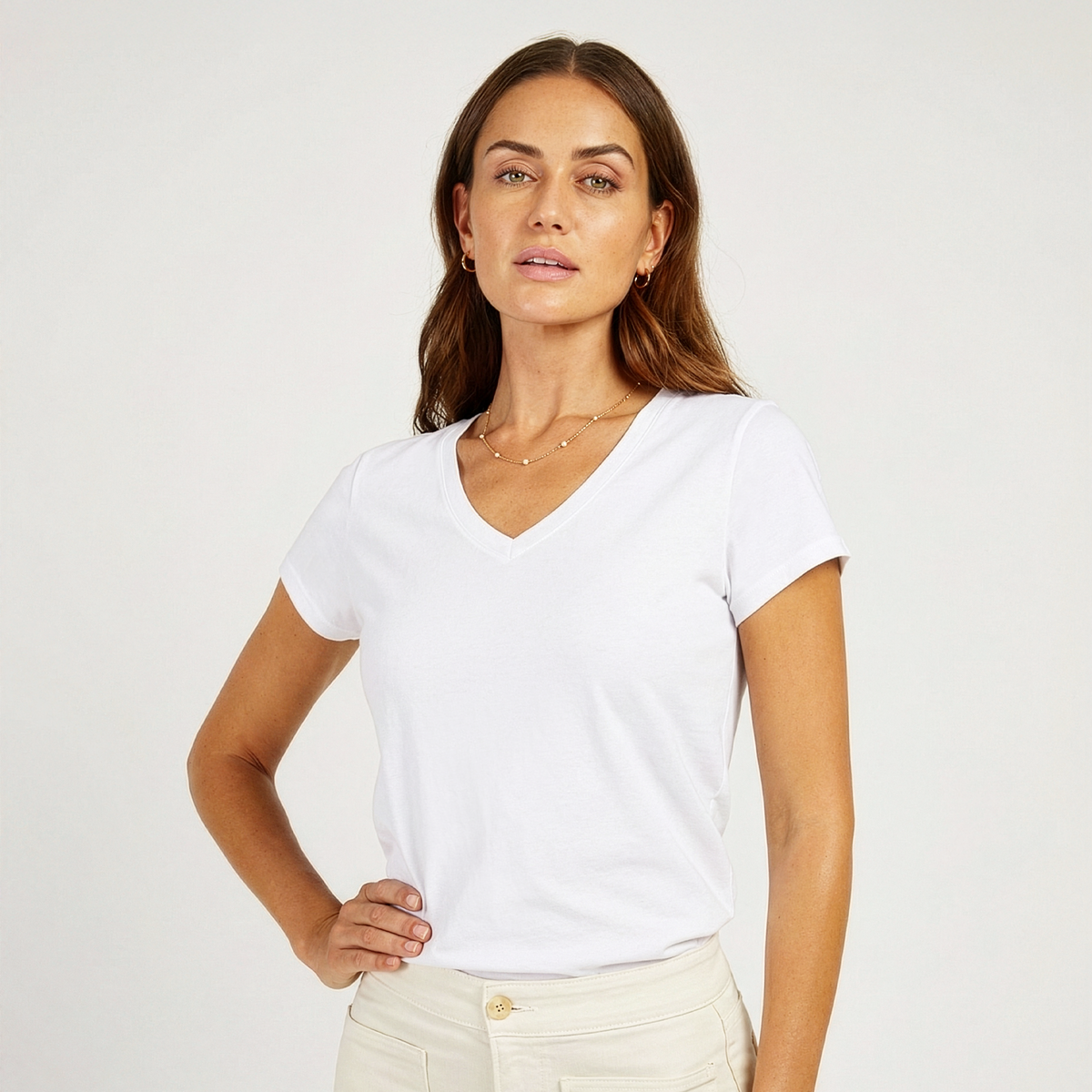 Camiseta Marcy entallada con cuello en V