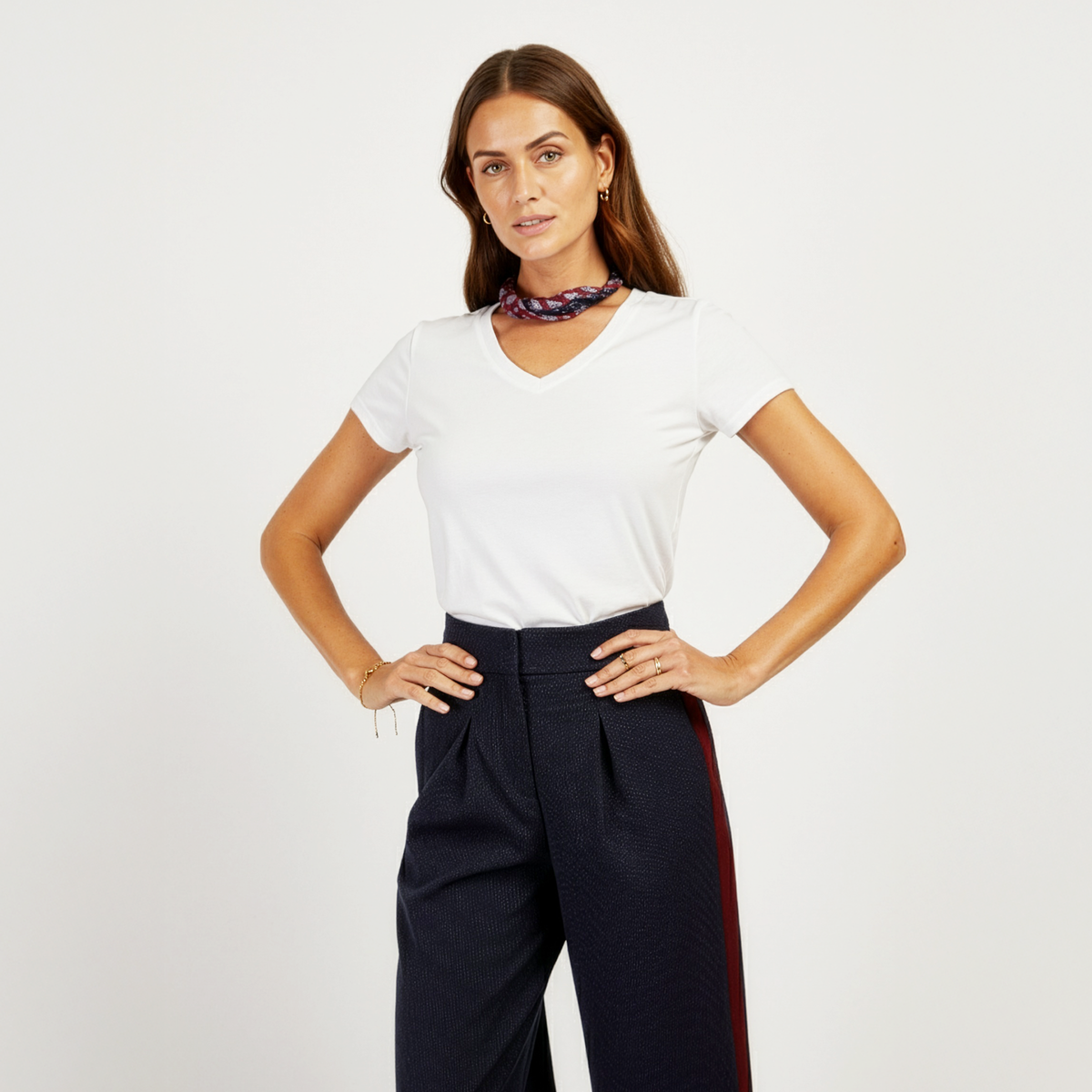 Camiseta Marcy entallada con cuello en V