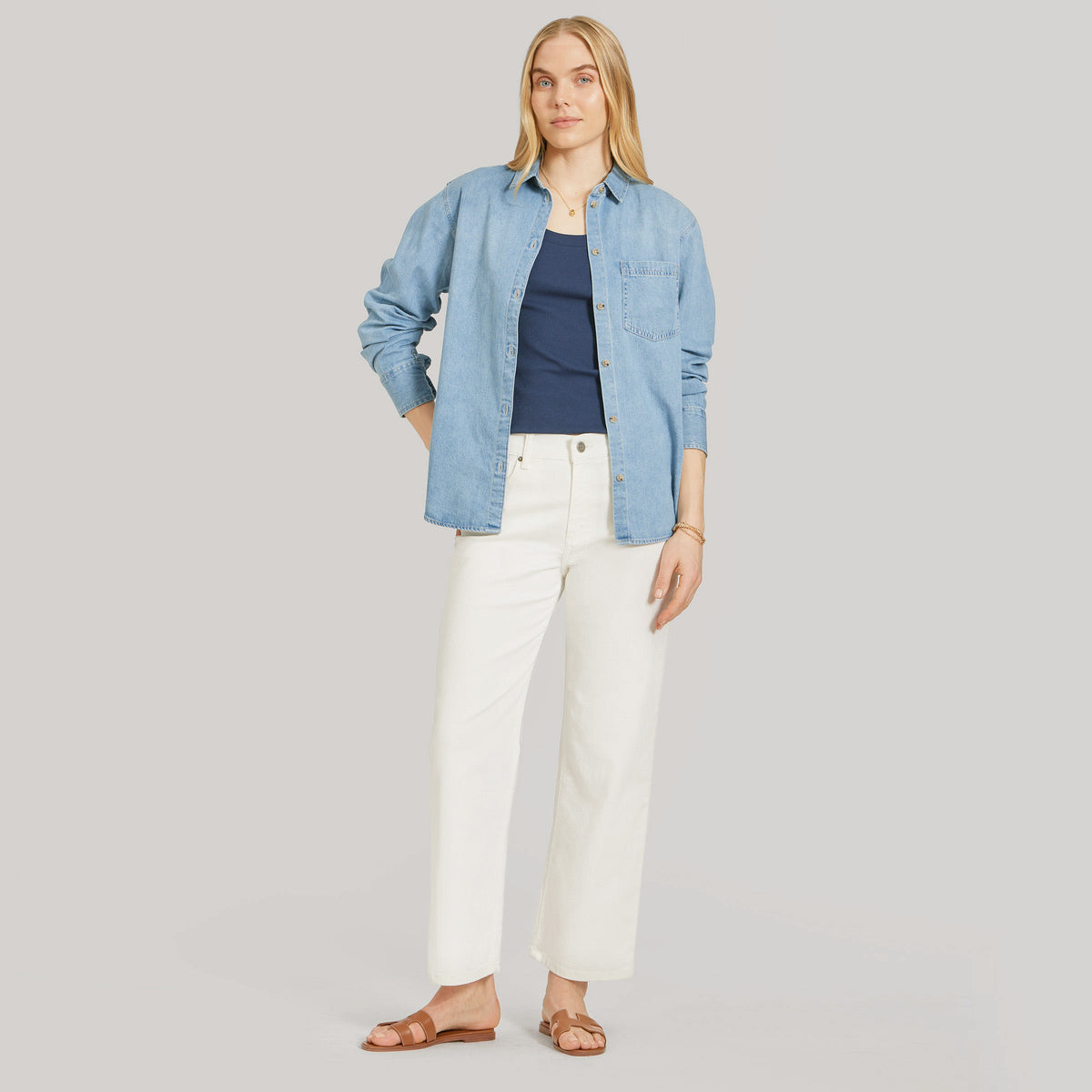 Jeans Mercer de tiro alto, tobilleros y de pierna recta