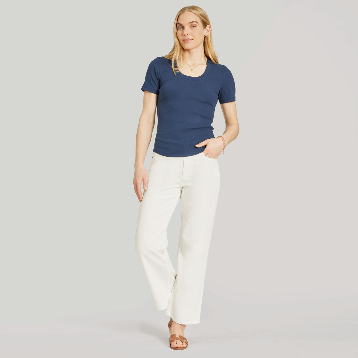 Jeans Mercer de tiro alto, tobilleros y de pierna recta