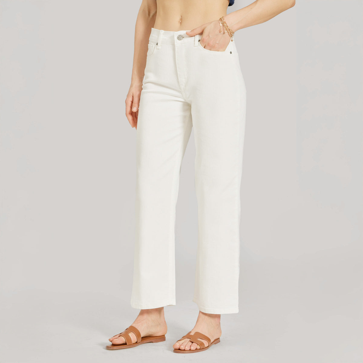 Jeans Mercer de tiro alto, tobilleros y de pierna recta