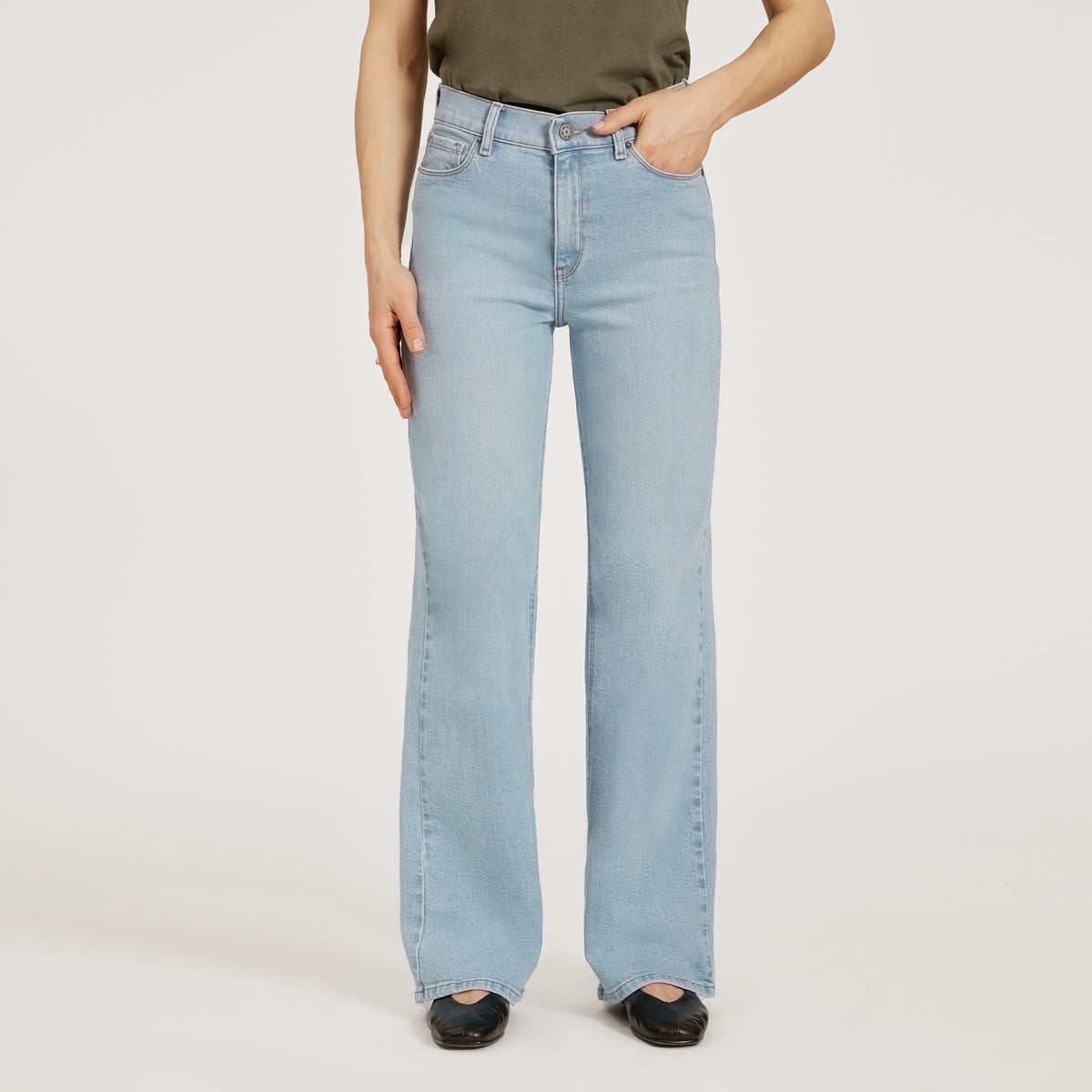 Jeans Hubert de tiro alto y pierna ancha