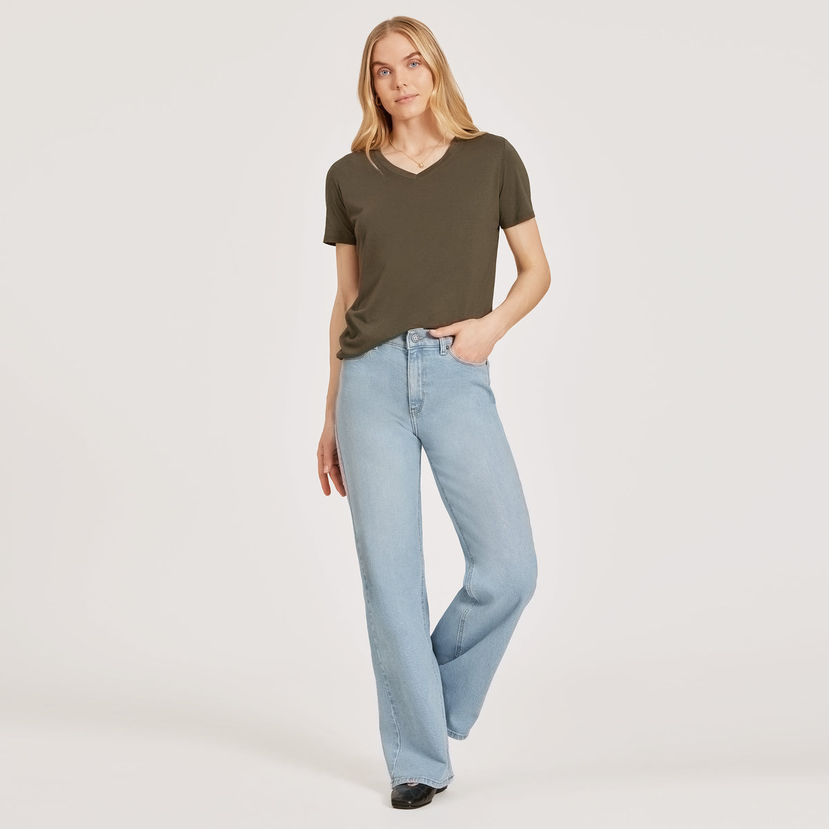 Jeans Hubert de tiro alto y pierna ancha