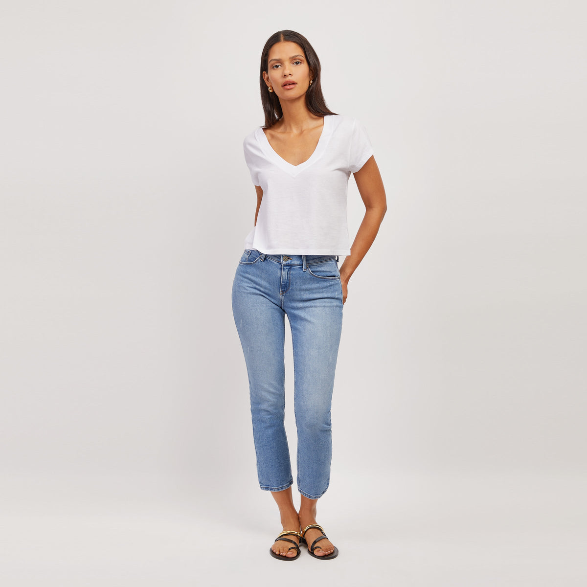 Jeans Hubert de tiro medio y corte slim recto